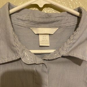 Unisex Blue Stripped button down Size 12